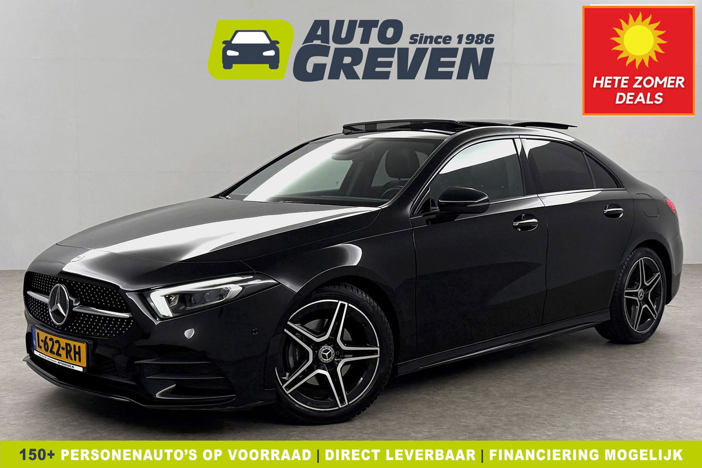 Mercedes-Benz A-Klasse 180 AMG Pano Sfeerverl. Burmester Camera Virtual LED Memory Clima Cruise Navi PDC 18''LMV