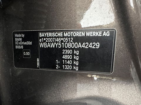 BMW X3 xDrive30d High Executive Aut. *PANO | HEAD-UP | FULL-LEATHER | XENON | MEMORY-PACK | CAMERA | SPORT/HEATED-SEATS | NAVI-FULLMAP | ECC | PDC | CRUISE | 18''ALU | TOWBAR*