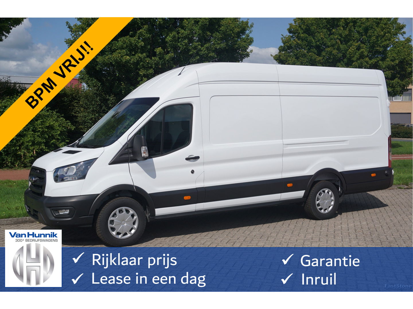 Ford Transit 350L 130PK L4H3 BPM VRIJ!! 12" Sync4 Navi, Trekhaak, Stoel-Stoel!! NR. 438