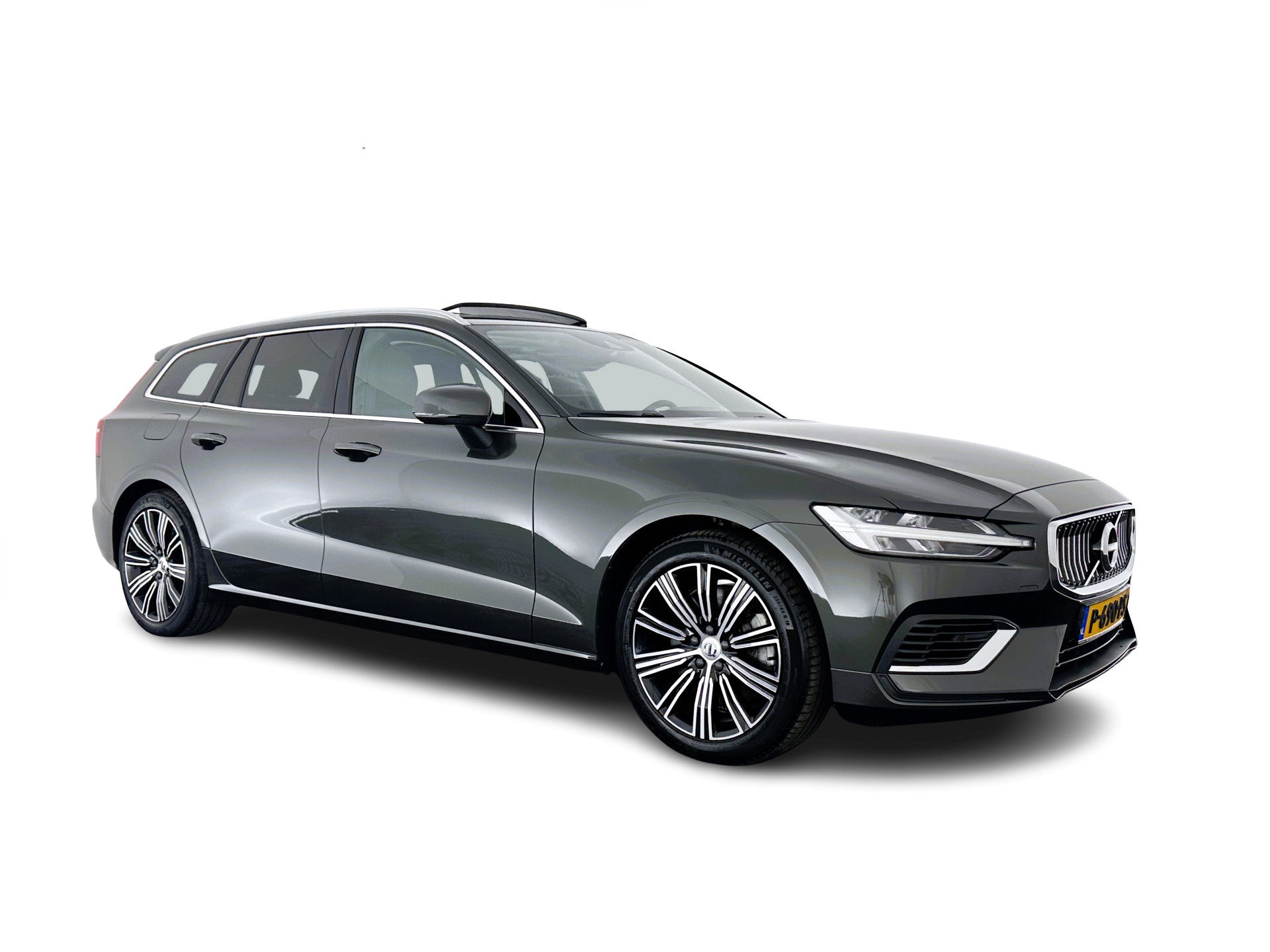 Volvo V60 2.0 T6 Plug-in hybrid AWD Plus Bright (INCL.BTW) *PANO | LUXURY-LEATHER | FULL-LED | DIGI-COCKPIT | NAVI-FULLMAP | HEATED-SPORTSEATS | KEYLESS | ECC | PDC | CRUISE | 18''ALU*