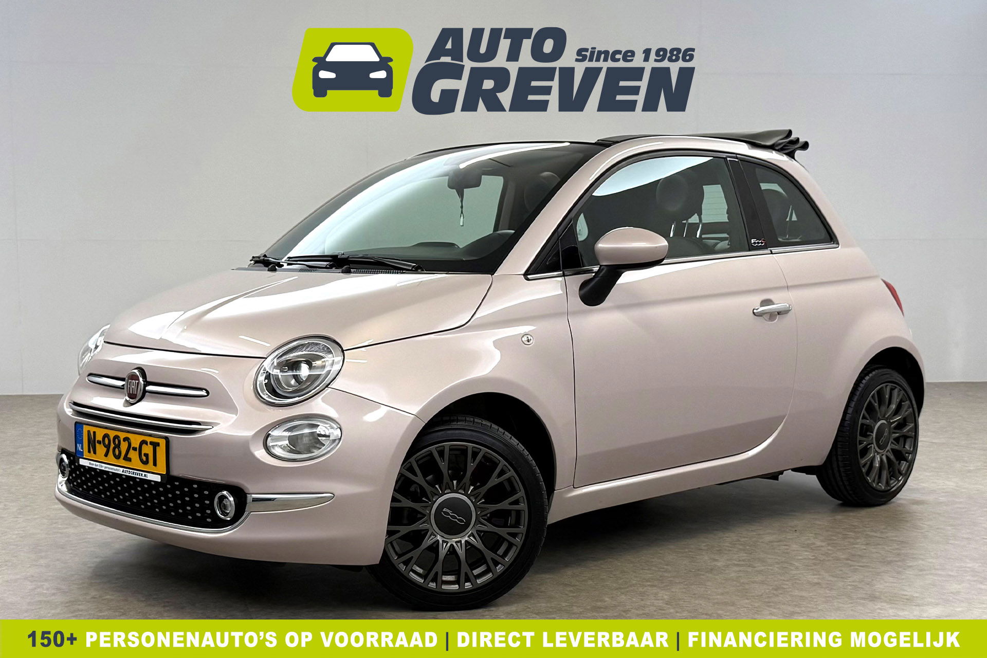 Fiat 500C 1.2 Lounge Cabriolet Clima Cruise Carplay Open Dak LED Leder PDC 16"LMV