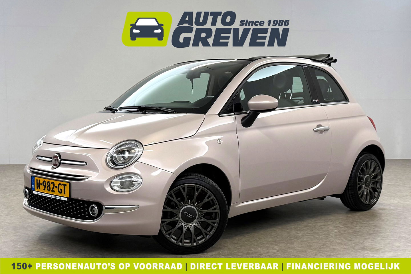 Fiat 500C 1.2 Lounge Cabriolet Clima Cruise Carplay Open Dak LED Leder PDC 16"LMV