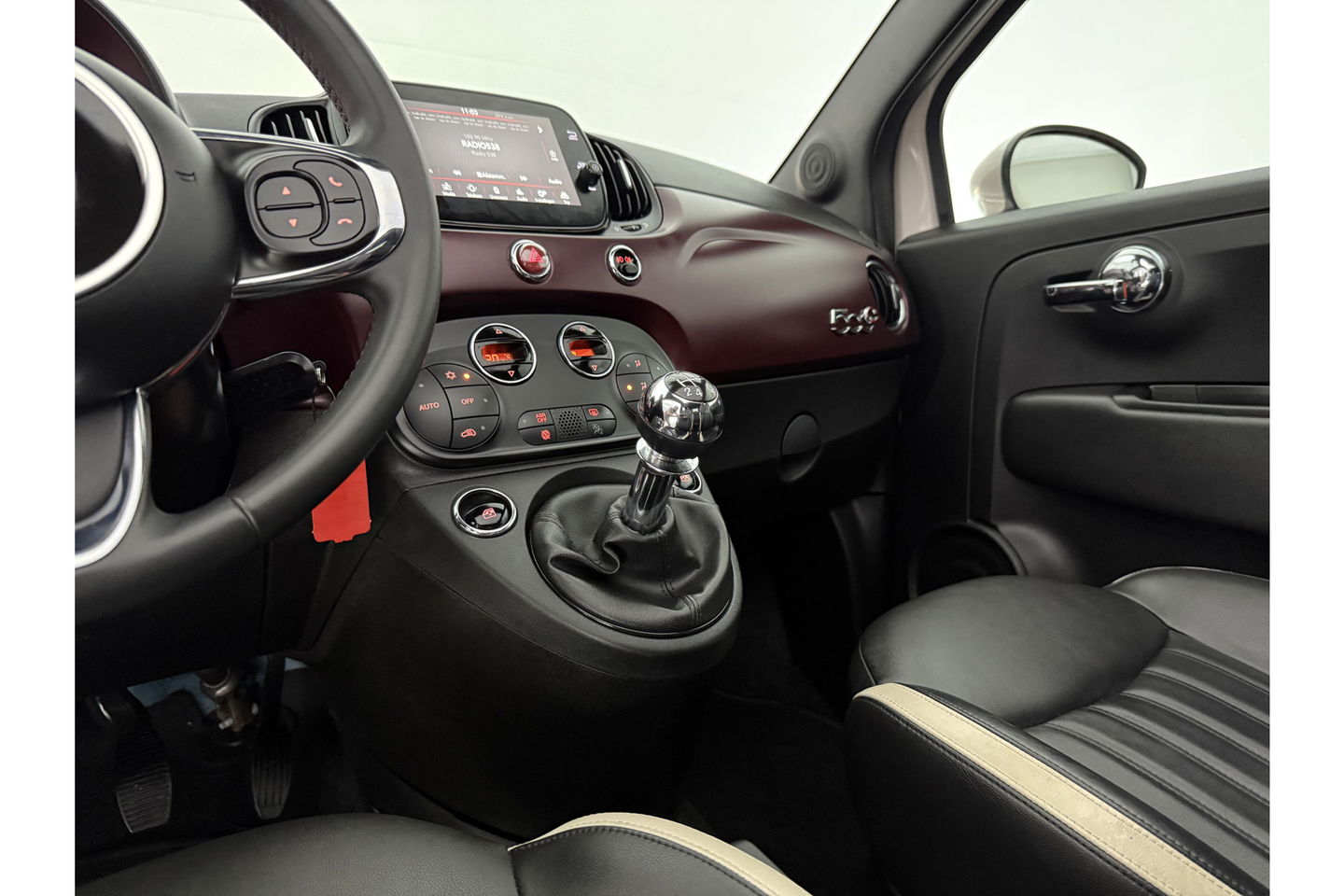 Fiat 500C 1.2 Lounge Cabriolet Clima Cruise Carplay Open Dak LED Leder PDC 16"LMV
