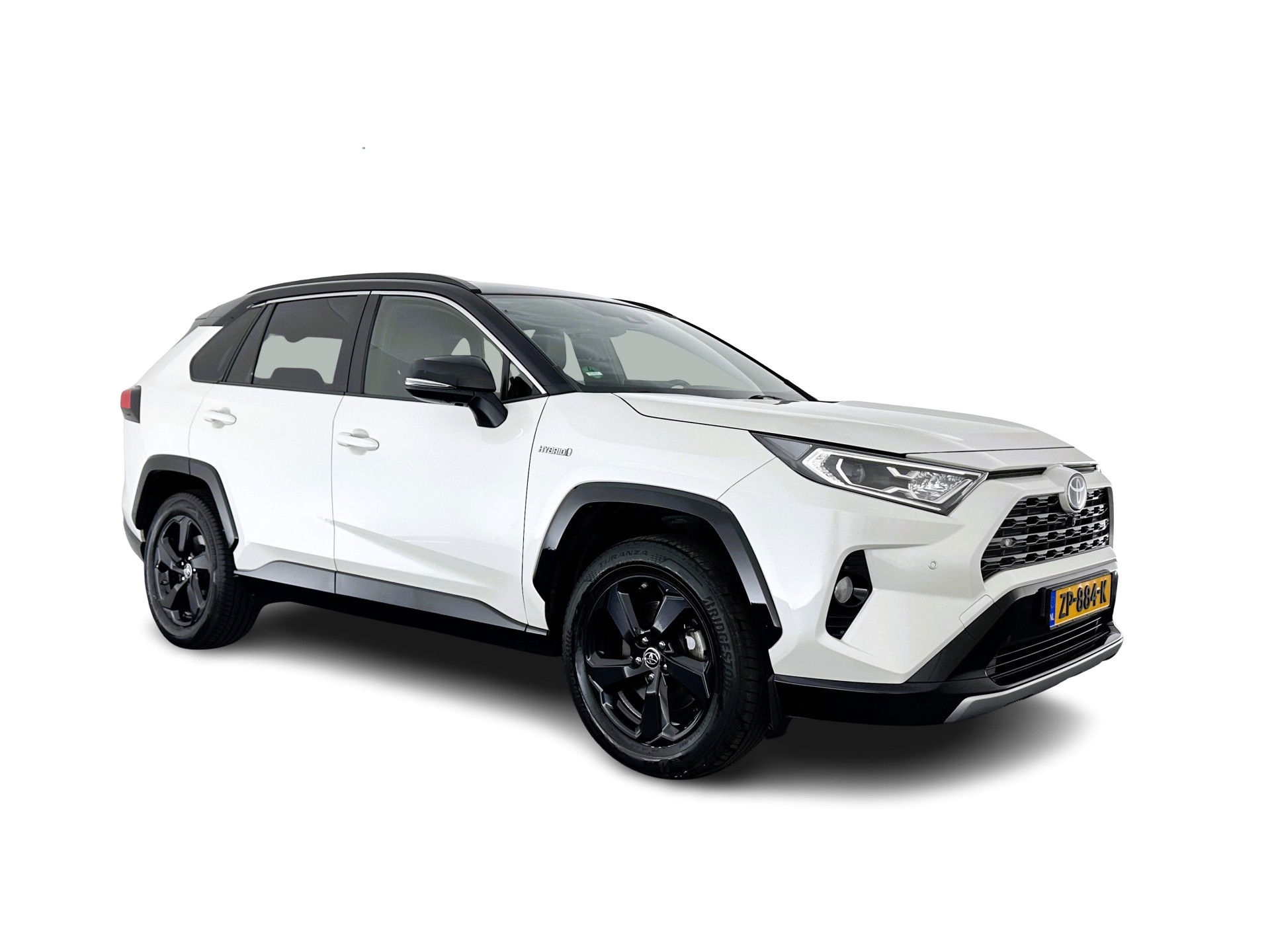 Toyota RAV4 2.5 Hybrid AWD Bi-Tone (INCL.BTW) *LEATHER | FULL-LED | ADAPTIVE-CRUISE | BLINDS-SPOT | TOP-VIEW | JBL-SOUND | KEYLESS | NAVI-FULLMAP | DAB+ | 18''ALU | TOWBAR*