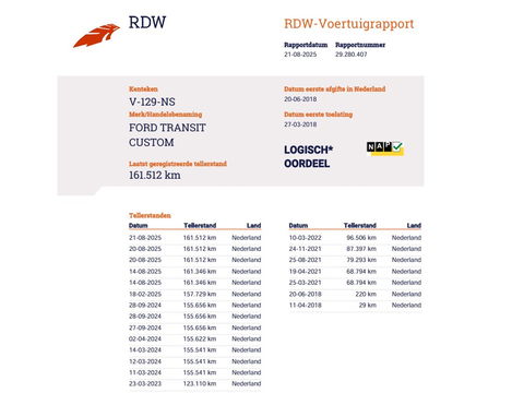 Ford Transit Custom 300 2.0 TDCI 130 pk Euro 6 - L2 Lang
