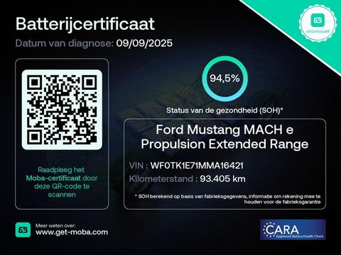 Ford Mustang Mach-E EXTENDED RWD 98kWh/ TECHNOLOGY PACK PLUS