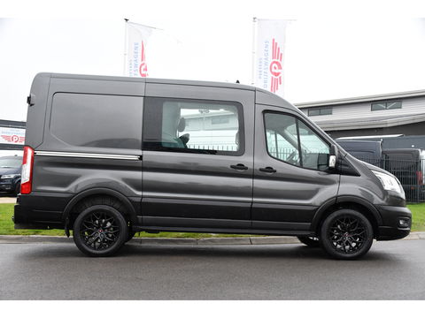 Ford Transit 2.0 TDCI L2H2 DC Raptor Grill Camera, Cruise, Carplay, Stoelverwarming, 130pk, Automaat, Multimedia, 2 x Schuifdeur, Uniek!