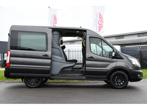 Ford Transit 2.0 TDCI L2H2 DC Raptor Grill Camera, Cruise, Carplay, Stoelverwarming, 130pk, Automaat, Multimedia, 2 x Schuifdeur, Uniek!