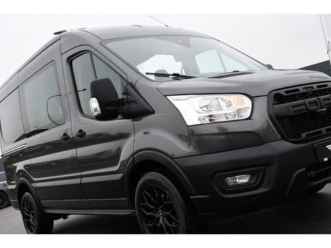 Ford Transit 2.0 TDCI L2H2 DC Raptor Grill Camera, Cruise, Carplay, Stoelverwarming, 130pk, Automaat, Multimedia, 2 x Schuifdeur, Uniek!
