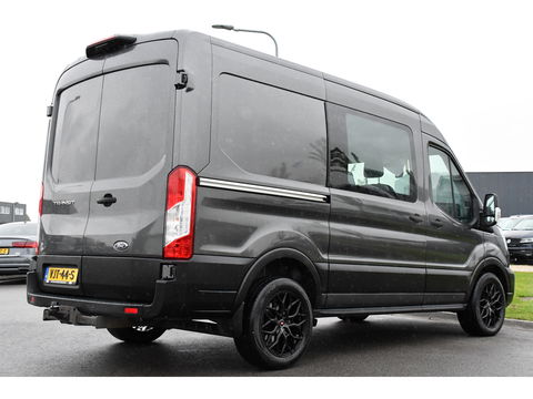 Ford Transit 2.0 TDCI L2H2 DC Raptor Grill Camera, Cruise, Carplay, Stoelverwarming, 130pk, Automaat, Multimedia, 2 x Schuifdeur, Uniek!