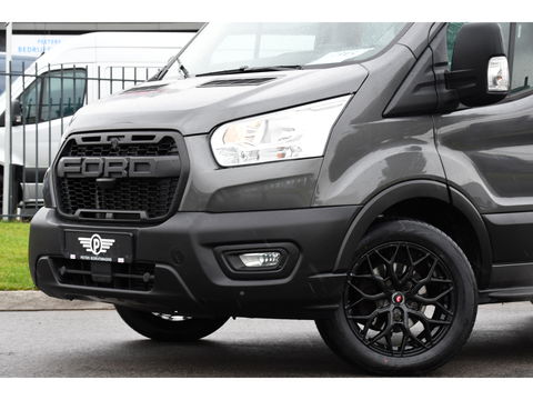 Ford Transit 2.0 TDCI L2H2 DC Raptor Grill Camera, Cruise, Carplay, Stoelverwarming, 130pk, Automaat, Multimedia, 2 x Schuifdeur, Uniek!