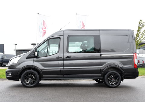 Ford Transit 2.0 TDCI L2H2 DC Raptor Grill Camera, Cruise, Carplay, Stoelverwarming, 130pk, Automaat, Multimedia, 2 x Schuifdeur, Uniek!