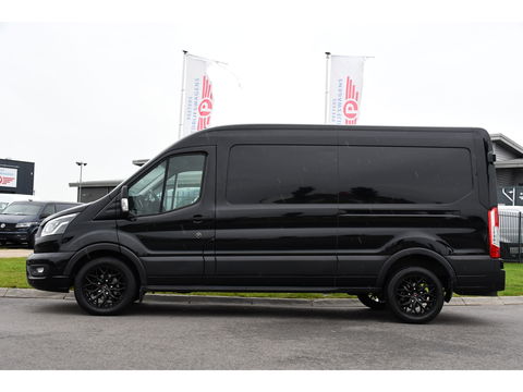 Ford Transit 350 2.0 TDCI L3H2 Black Edition Camera, Cruise, Carplay, 185pk, Xenon, Multimedia, Automaat, Trekhaak, Sensoren, Uniek!