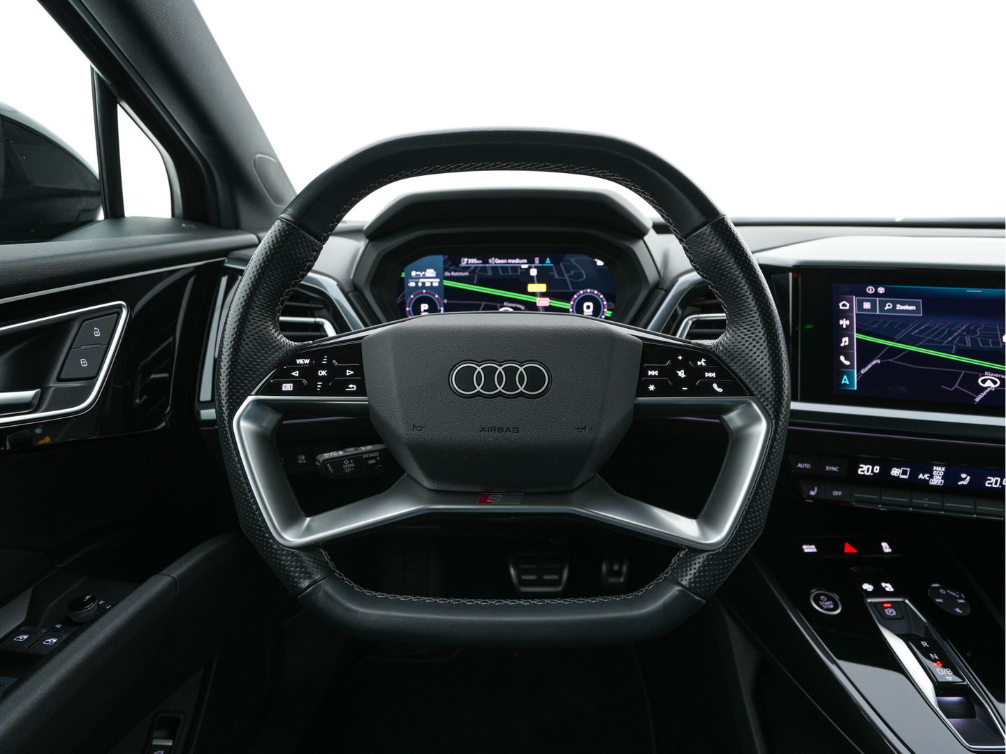 Audi Q4 Sportback e-tron 40 S-Line Edition 77 kWh [ 3-Fase ] {SOH-92%} (INCL-BTW) *HEAT-PUMP | LEATHER-FABRIC | MATRIX-LED | ADAPTIVE-CRUISE | AMBIENT-LIGHT | DIGI-COCKPIT | AUDI-SOUND | DAB+ | KEYLESS | SHIFT-PADDLES | CAMERA | HEATED-SPORTSEATS | 20''ALU*