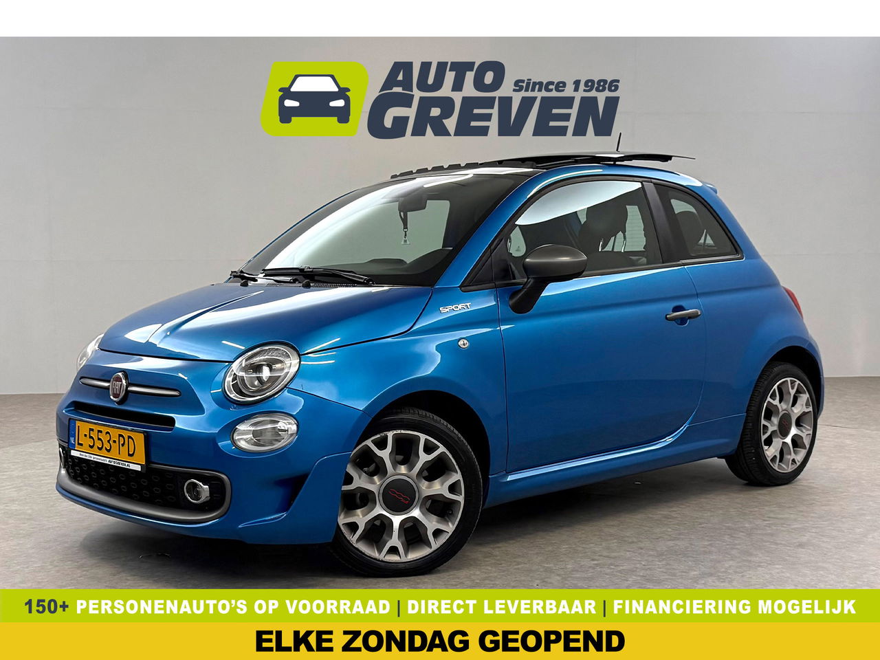 Fiat 500 1.0 Hybrid Sport | Pano | Navigatie | LED | Airco | Cruise | Parkeersens.