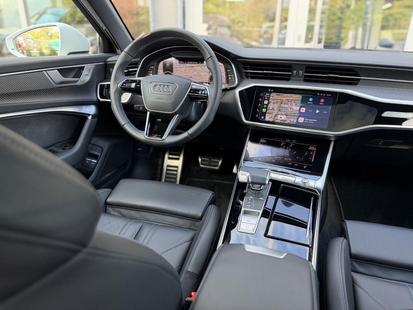 Audi A6 Avant 50 TFSI e quattro 299PK S edition |Pano|B&O|ACC|360Cam|Leer|HD Matrix|Sfeer|20"|Trekhaak|S-Line|Zwart-optiek
