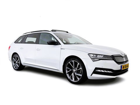 Škoda Superb Combi 1.4 TSI iV Plug-In Sportline Business {SOH-93%} (INCL-BTW) Aut. *PANO | LEATHER-ALCANTARA | FULL-LED | DIGI-COCKPIT | CANTON-SOUND | AMBIENT-LIGHT | CAMERA | NAVI-FULLMAP | DAB+ | KEYLESS | HEATED-SPORTSEATS | PRIVACY-GLASS | ECC | 19"ALU*