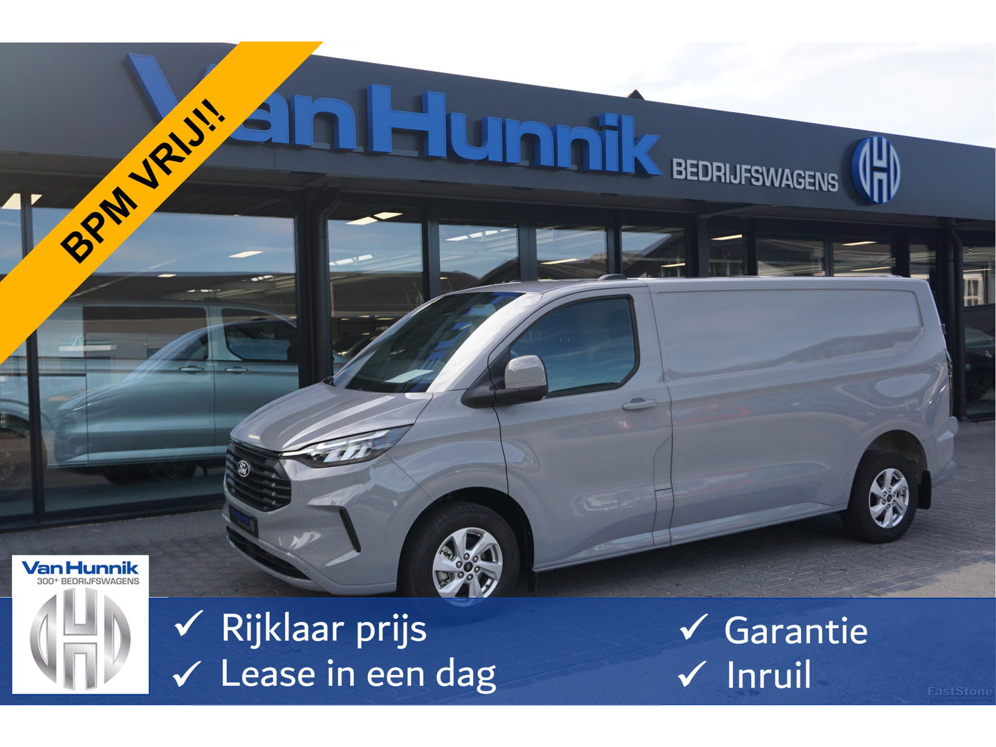 Ford Transit Custom 300L 150PK Limited BPM VRIJ!! Navi, Cam, Adap. Cruise, 16" LM, Trekhaak!! NR. A52*