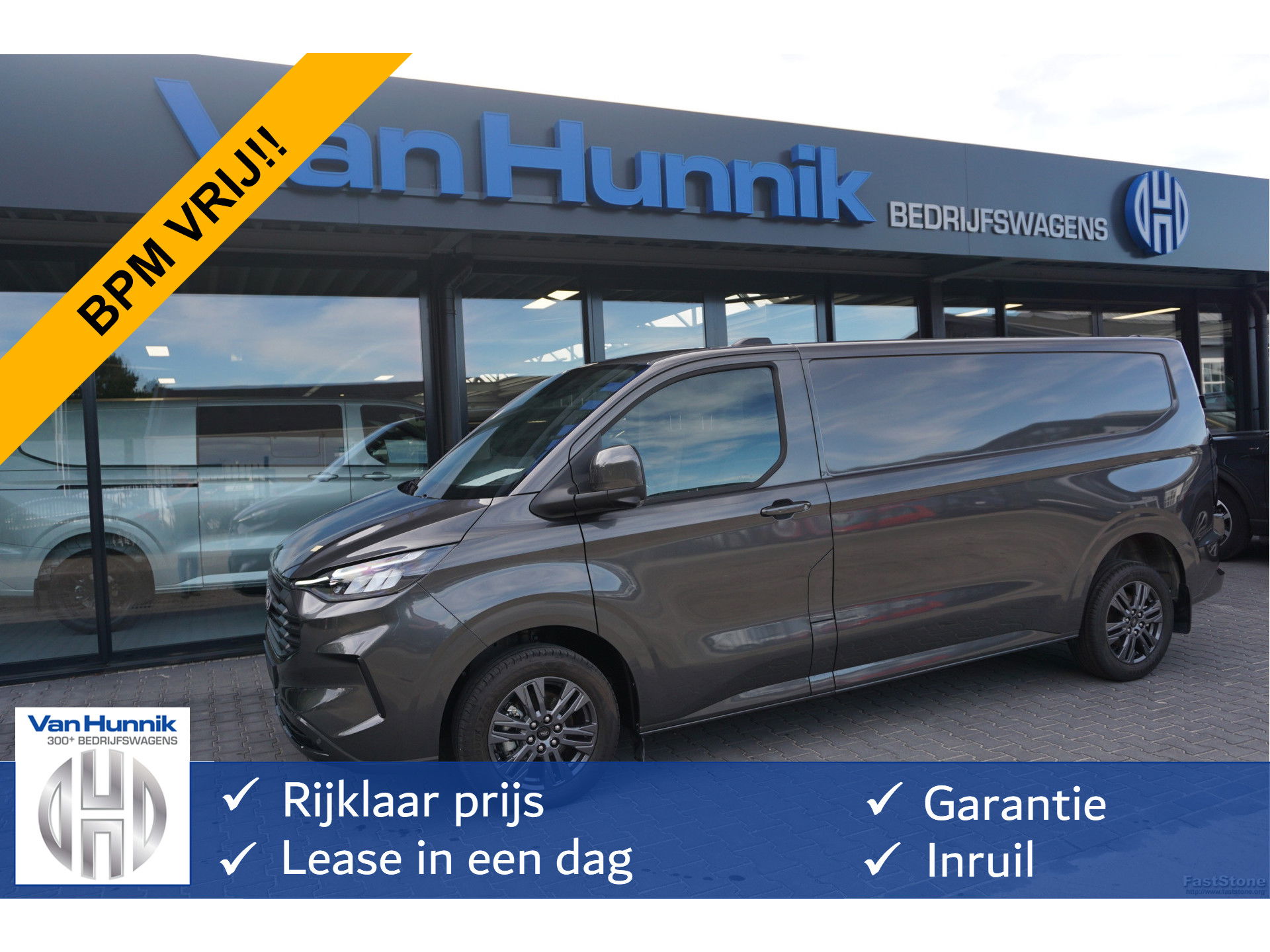 Ford Transit Custom 300L 150PK Limited BPM VRIJ!! Navi, Cam, Adap. Cruise, 17" LM, Trekhaak!! NR. A178