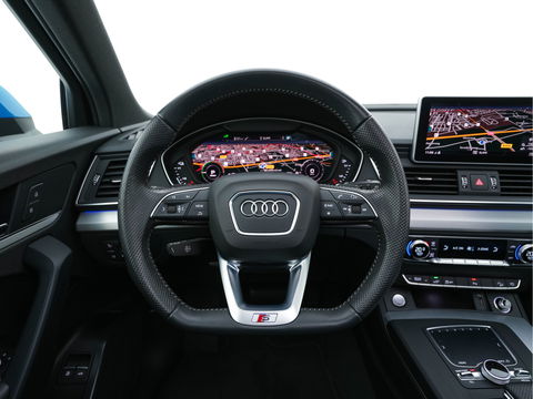 Audi Q5 50 TFSI e quattro S edition (INCL.BTW) *PANO | LEATHER-FABRIC | FULL-LED | DIGI-COCKPIT | NAVI-FULLMAP | HEATED-SPORTSEATS | KEYLESS | DAB+ | CAMERA | PRIVACY-GLASS | SHIFT-PADDLES | ECC | PDC | CRUISE | 19''ALU*