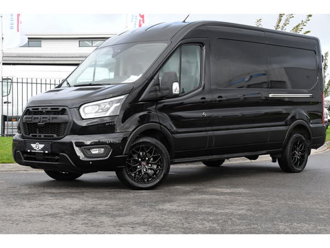 Ford Transit 350 2.0 TDCI L3H2 RWD Black Edition Adaptieve Cruise, Camera, 3500kg Trekhaak, 2 x Schuifdeur, Carplay, Xenon, 165pk, Automaat, Uniek!