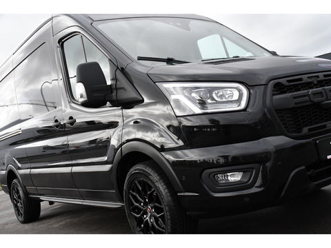 Ford Transit 350 2.0 TDCI L3H2 RWD Black Edition Adaptieve Cruise, Camera, 3500kg Trekhaak, 2 x Schuifdeur, Carplay, Xenon, 165pk, Automaat, Uniek!
