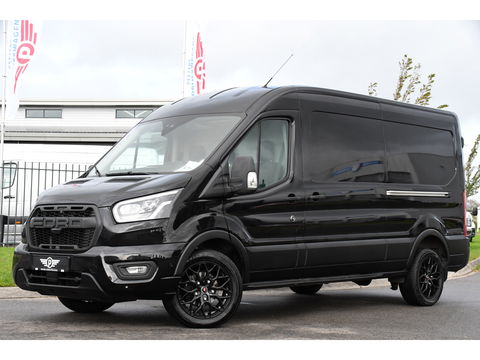 Ford Transit 350 2.0 TDCI L3H2 RWD Black Edition Adaptieve Cruise, Camera, 3500kg Trekhaak, 2 x Schuifdeur, Carplay, Xenon, 165pk, Automaat, Uniek!