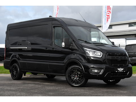 Ford Transit 350 2.0 TDCI L3H2 RWD Black Edition Adaptieve Cruise, Camera, 3500kg Trekhaak, 2 x Schuifdeur, Carplay, Xenon, 165pk, Automaat, Uniek!