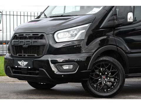 Ford Transit 350 2.0 TDCI L3H2 RWD Black Edition Adaptieve Cruise, Camera, 3500kg Trekhaak, 2 x Schuifdeur, Carplay, Xenon, 165pk, Automaat, Uniek!