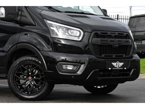 Ford Transit 350 2.0 TDCI L3H2 RWD Black Edition Adaptieve Cruise, Camera, 3500kg Trekhaak, 2 x Schuifdeur, Carplay, Xenon, 165pk, Automaat, Uniek!
