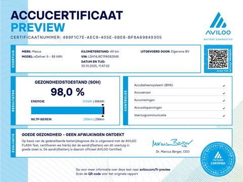 Maxus eDeliver 9 89 kWh L3H2 - 2025 Links + Rechts Schuifdeur - AC + DC Laden