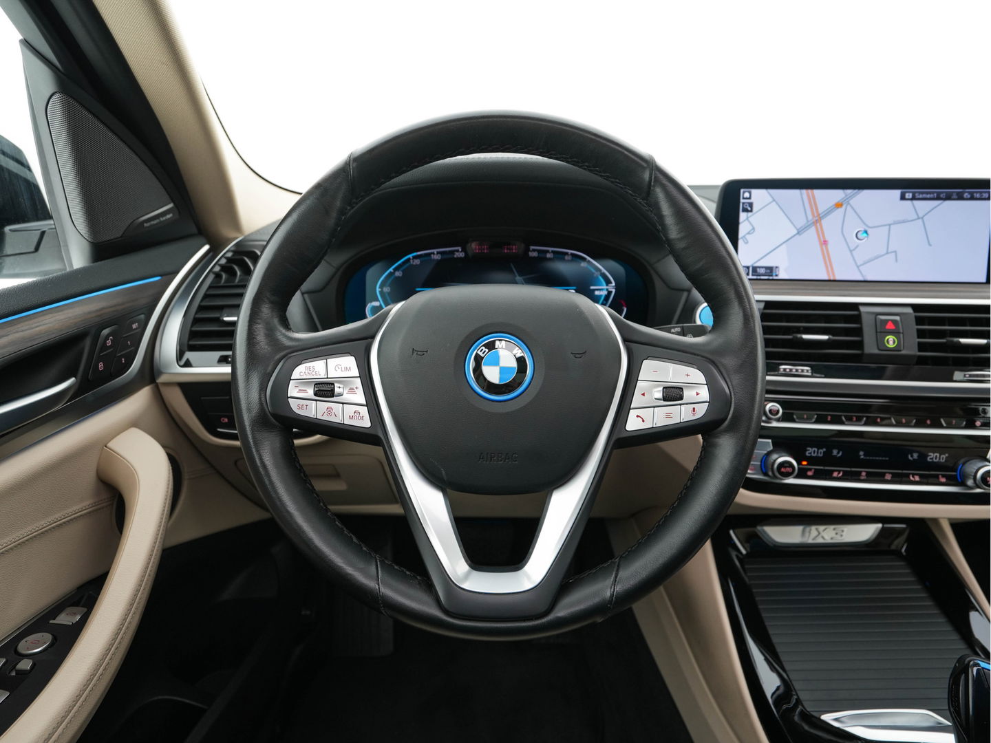 BMW iX3 High Executive 80 kWh {SOH-99%} [ 3-Fase ] (INCL.BTW) *PANO | HEAD-UP | ADAPTIVE-CRUISE | BLIND-SPOT | LUXURY-LEATHER | FULL-LED | HARMAN/KARDON | TOP-VIEW | MEMORY-PACK | AMBIENT-LIGHT | DIGI-COCKPIT | NAVI-FULLMAP | 20''ALU | TOWBAR