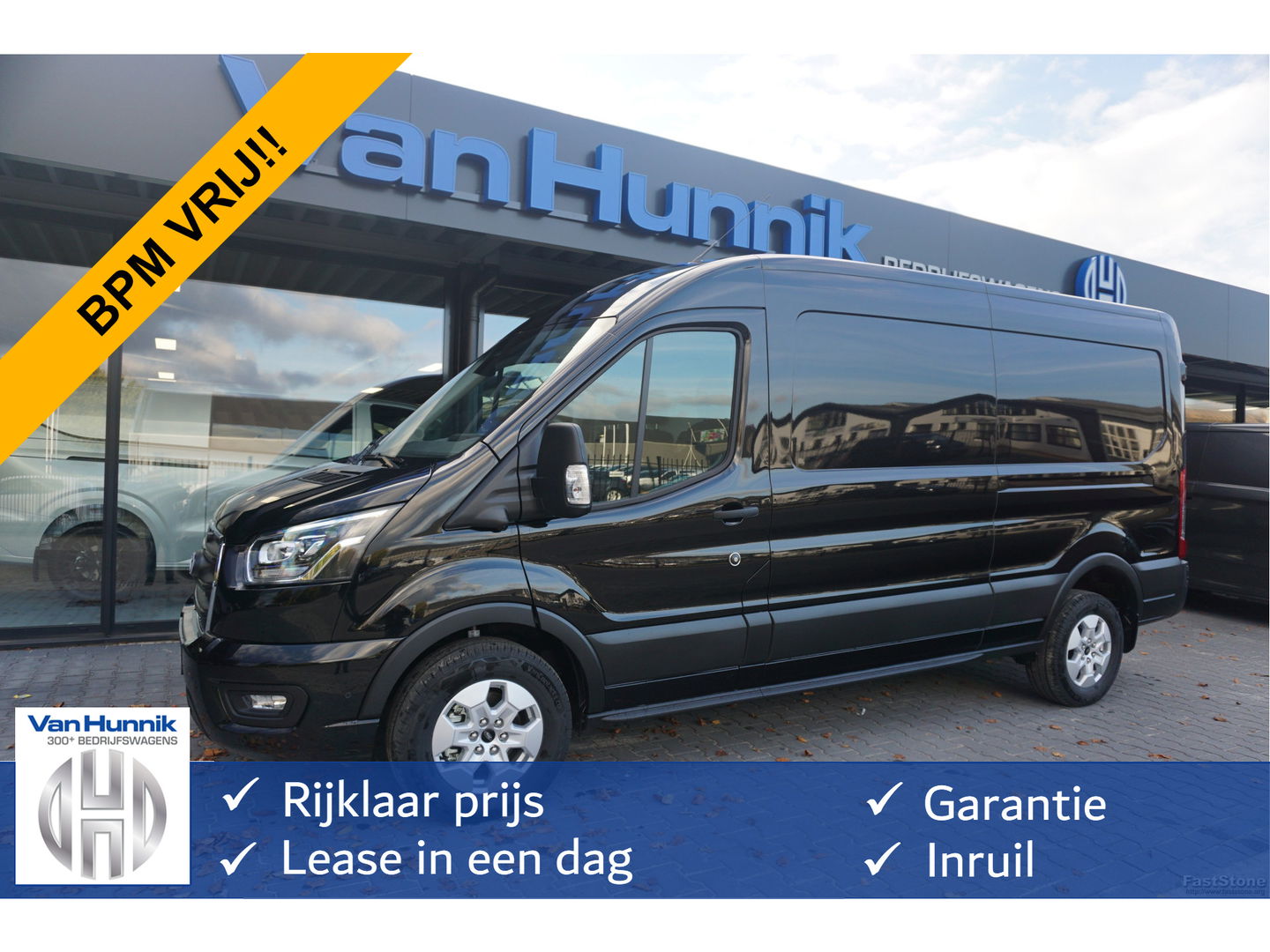 Ford Transit 350L L3H2 Limited AUT-10 RWD 165PK BPM VRIJ Navi, Adap. Cruise, 360° Cam, 3.5T Trekhaak!! NR. A203