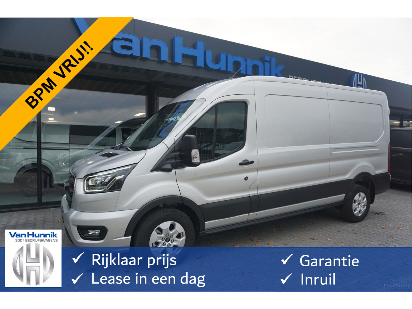 Ford Transit 350L L3H2 Limited AUT-10 RWD 165PK BPM VRIJ 3.5T Trekhaak, Navi, Adap. Cruise, 360° Cam!! NR. A214