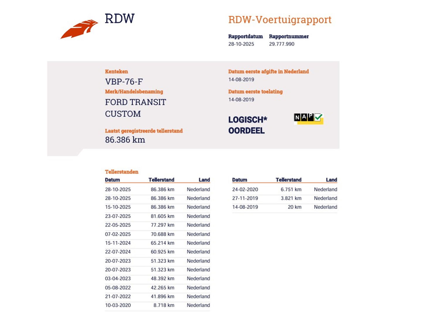 Ford Transit Custom 2.0 TDCI 105 pk Euro 6 L2H2 Sortimo Inrichting - Omvormer 220V - Trekhaak - Camera