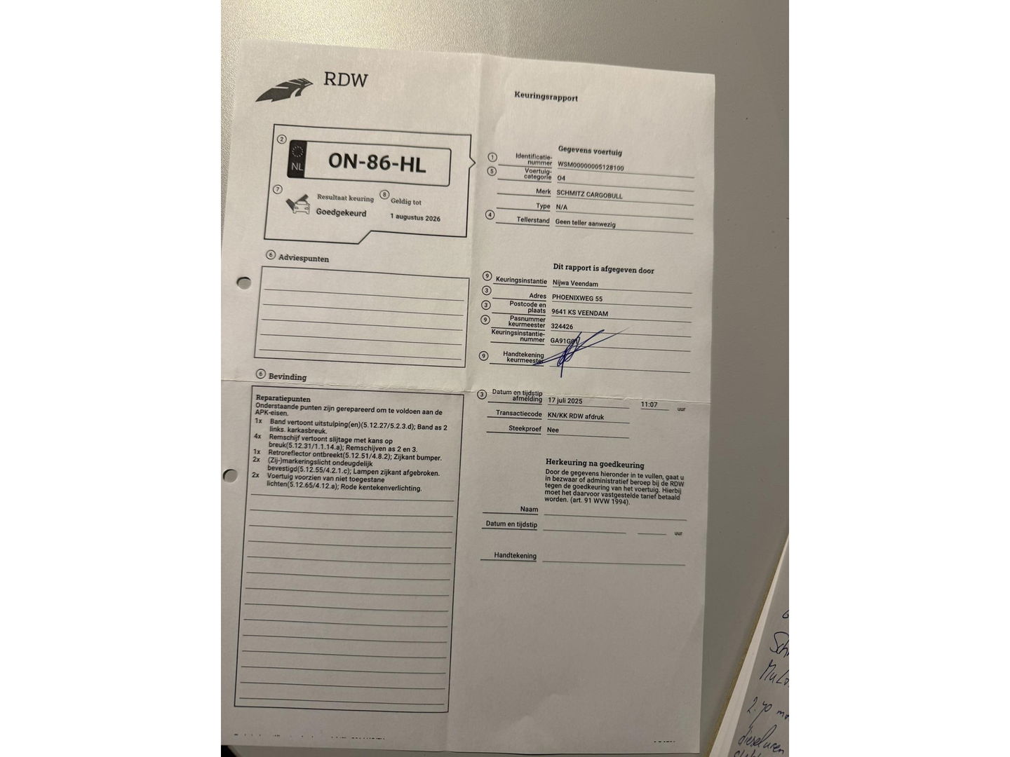 Schmitz cargobull N/a vries/koeler 2014 multitemp