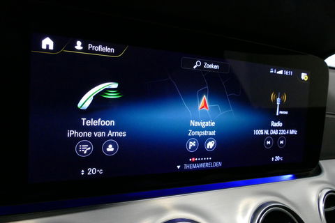 Mercedes-Benz E-Klasse Estate 300 e AMG Line / E63 AMG Grill / E63 AMG Diffuser / Panoramadak / Burmester Sound System / Sfeerverlichting / Luchtvering (achteras) / LED High Performance / 20'' LMV / Night pakket / Apple Carplay - Andriod auto / Stoelverwarming / Trekhaak (zwenk