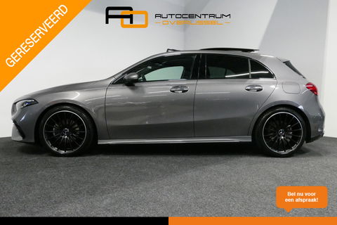 Mercedes-Benz A-Klasse 200 AMG Line / Facelift / A45 AMG Diffuser / Panamericana Grill / Panoramadak / Elektr. verstelbare voorstoelen + memory / Ambienteverlichting / Apple Carplay - Andriod Auto / Adaptief onderstel AMG / Head-up display / Rondomzicht camera / Multibeam LED /