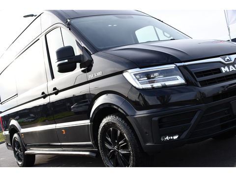 MAN TGE 35 2.0 L3H3 Black Edition Adaptieve Cruise, Camera, Carplay, LED, Clima, Stoelverwarming, 2 x Schuifdeur, Trekhaak, Sensoren, Uniek!