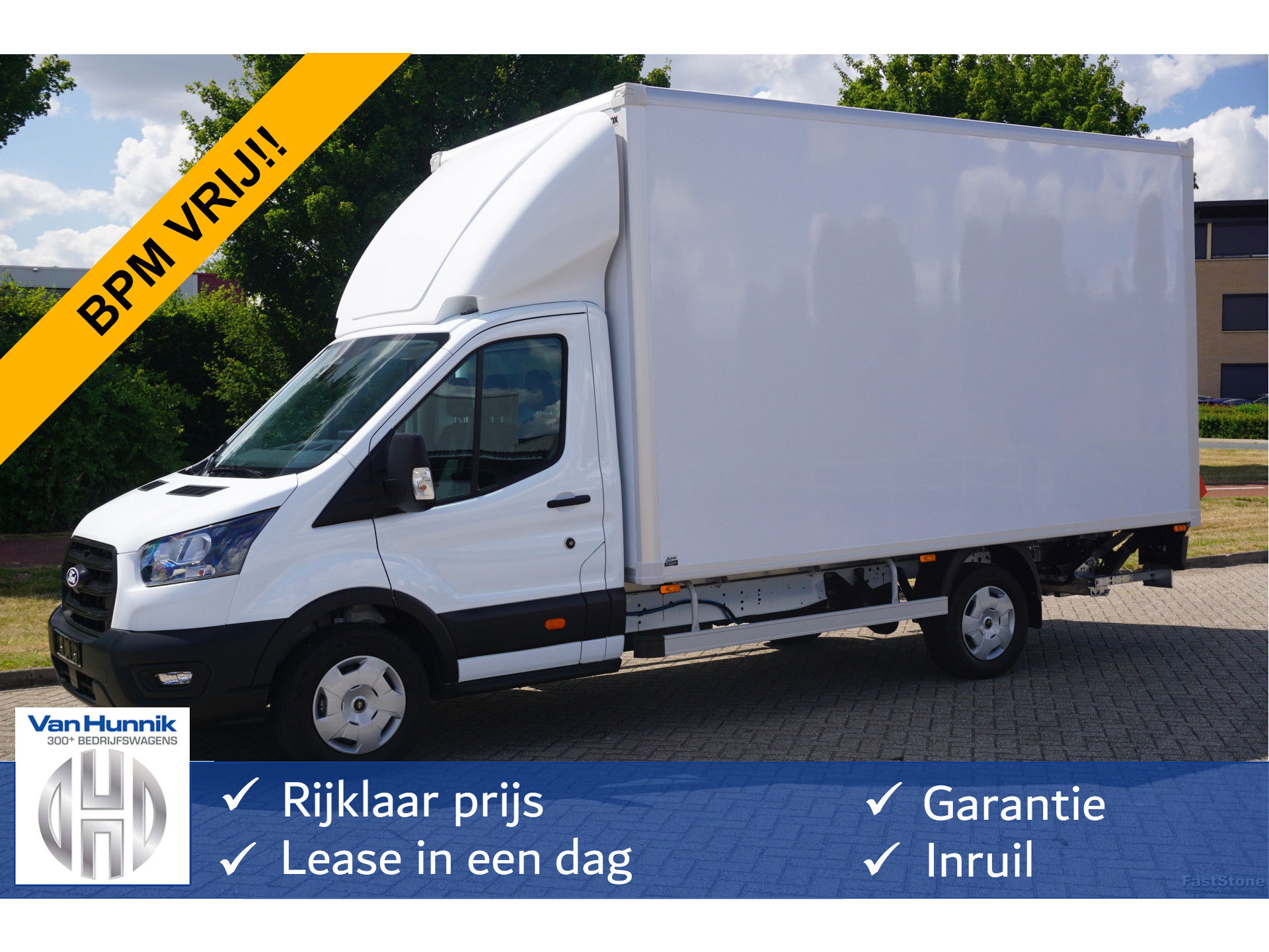 Ford Transit 350L 165PK Bakwagen AUT-10 BPM VRIJ Navi, ACC, Luchtvering, Dhollandia 1000KG, 3.5T Trekgewicht!! NR. A04*