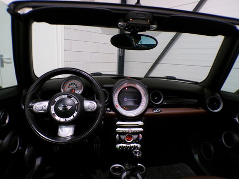MINI Cabrio 1.6 Cooper S 174PK "Origineel NL!" Cognac-Leer Stoelverwarming Bluetooth Navigatie Cruise 17"Velgen Parkeersensor