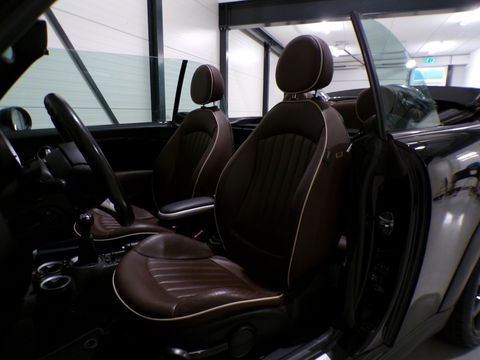 MINI Cabrio 1.6 Cooper S 174PK "Origineel NL!" Cognac-Leer Stoelverwarming Bluetooth Navigatie Cruise 17"Velgen Parkeersensor