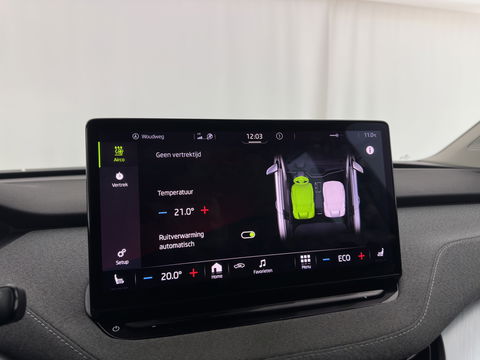 Škoda Enyaq iV 80 [ 3-Fase ] (INCL-BTW) *LEATHER-FABRIC | FULL-LED | DIGI-COCKPIT | CAMERA | KEYLESS | NAVI-FULLMAP | AMBIENT-LIGHT | ECC | HEATED-COMFORTSEATS | DAB+ | PDC | CRUISE | CARPLAY | TOWBAR | 19"ALU*