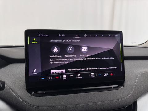 Škoda Enyaq iV 80 {SOH-90%} [ 3-Fase ] (INCL-BTW) *LEATHER-FABRIC | FULL-LED | DIGI-COCKPIT | CAMERA | KEYLESS | NAVI-FULLMAP | AMBIENT-LIGHT | ECC | HEATED-COMFORTSEATS | DAB+ | PDC | CRUISE | CARPLAY | TOWBAR | 19"ALU*