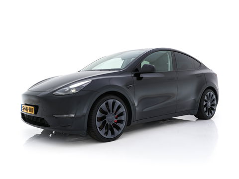Tesla Model Y Performance AWD 75 kWh {SOH-84%} [ 3-Fase ] (INCL-BTW) Aut. *PANO | AUTO-PILOT | LUXURY-LEATHER | TOP-VIEW | NAVI-FULLMAP | MATRIX-LED | DIGI-COCKPIT | KEYLESS | CAMERA | DAB+ | HEATED-COMFORTSEATS | PRIVACY-GLASS | 21''ALU*