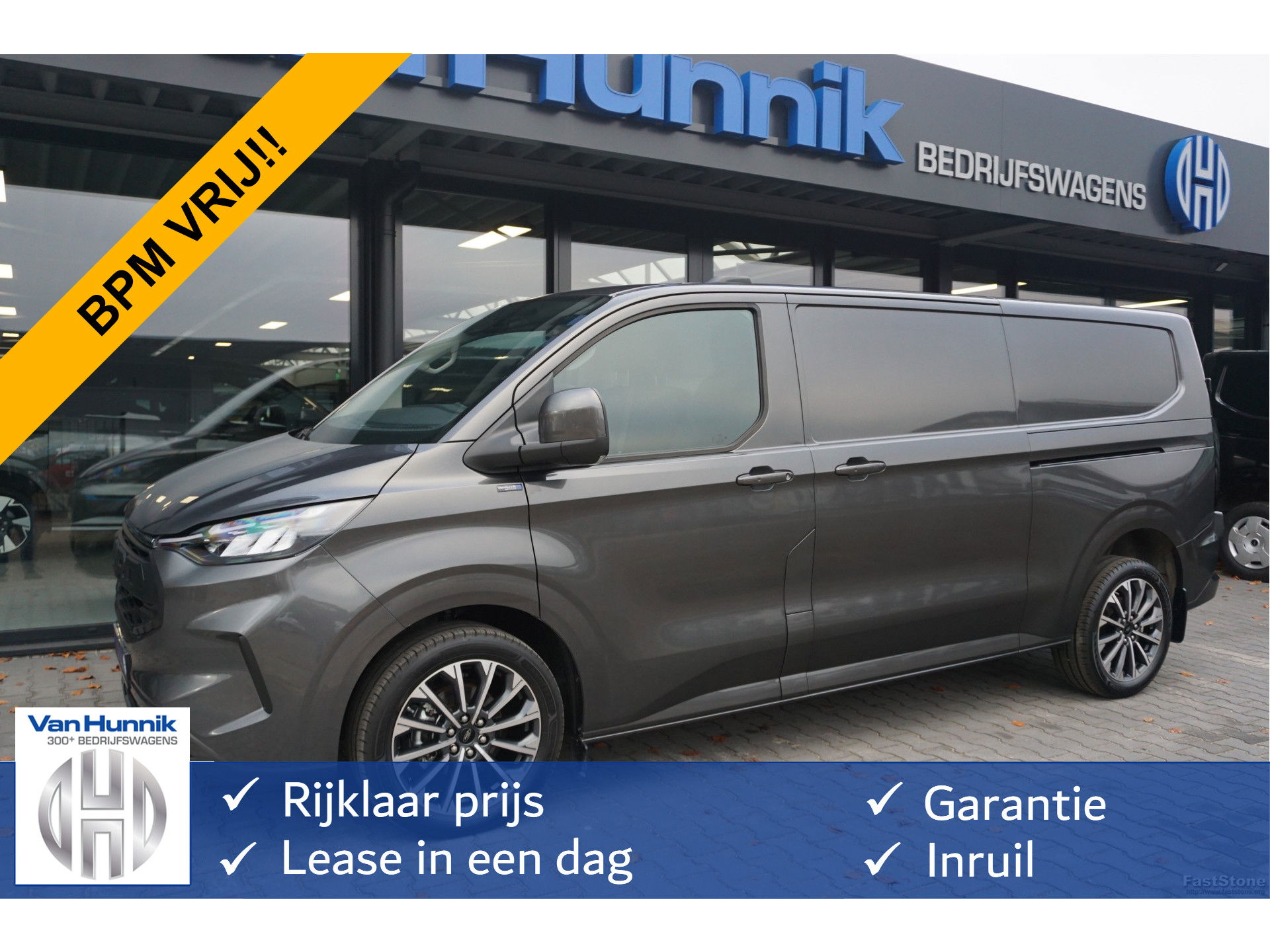 Ford Transit Custom 320L 170PK Aut. JWR Edition BPM VRIJ!! 13" Navi, Adap. Cruise, Camera, 19" LM, LED, 2x Schuifdeur!! NR. 989