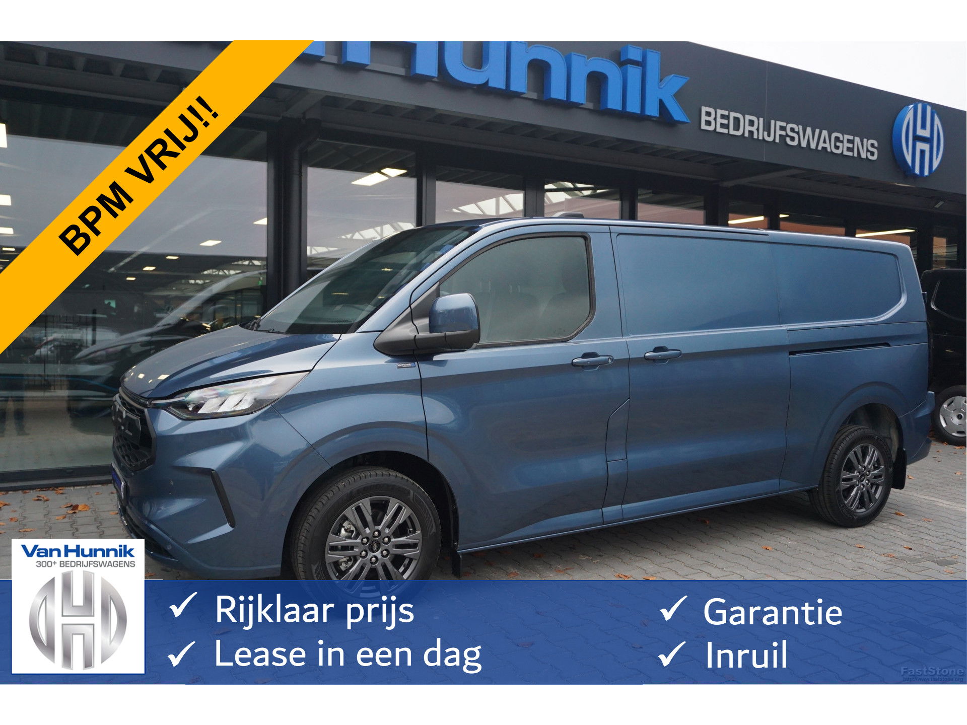 Ford Transit Custom 320L 170PK Limited AUT BPM VRIJ!! Navi, Cam, Adap. Cruise, 17" LM, LED 2x Schuifdeur!! NR. W01*