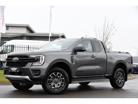 Ford Ranger 2.0 Super Cab EcoBlue Wildtrak Adaptieve Cruise, 360 Camera, Carplay, 3500kg Trekhaak, LEDER, LED, 204pk, Automaat, Uniek!