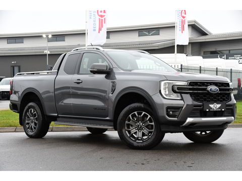 Ford Ranger 2.0 Super Cab EcoBlue Wildtrak Adaptieve Cruise, 360 Camera, Carplay, 3500kg Trekhaak, LEDER, LED, 204pk, Automaat, Uniek!