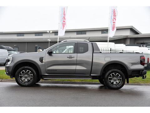 Ford Ranger 2.0 Super Cab EcoBlue Wildtrak Adaptieve Cruise, 360 Camera, Carplay, 3500kg Trekhaak, LEDER, LED, 204pk, Automaat, Uniek!